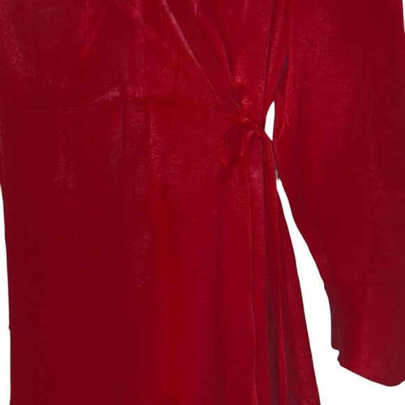 Xhilaration Shimmering Mock Wrap Ruffle Hem Dress - Picture 5 of 9